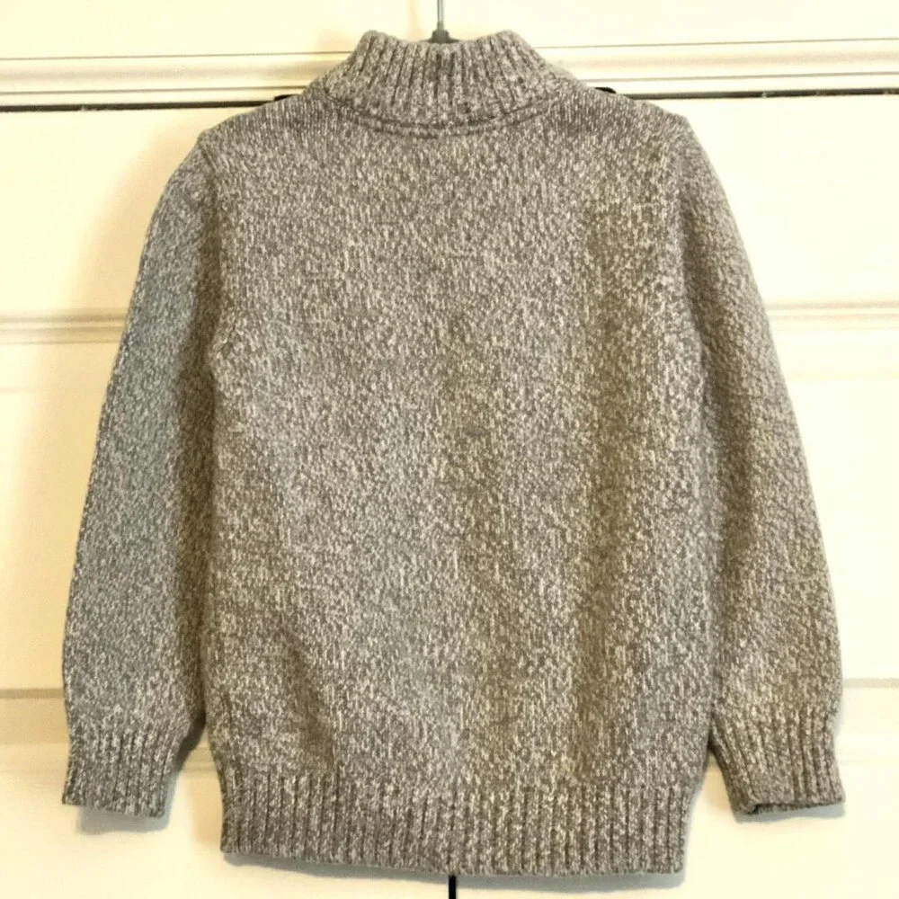 New CARTER'S Embr Fox Half Zip Sweater Pull-over Crewneck Heather 3T